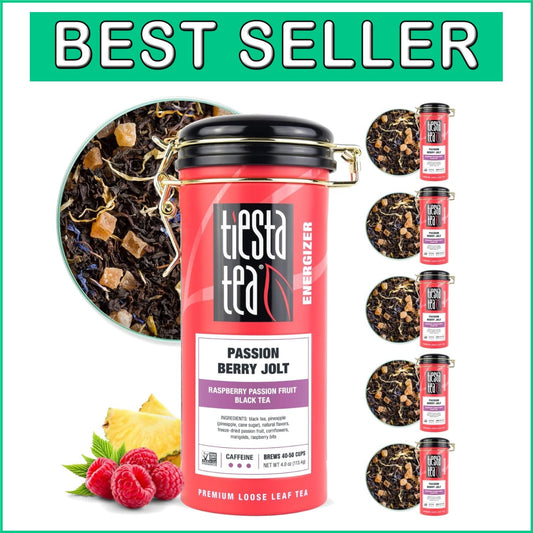 Caffeinated Raspberry Passionfruit Black Tea Blend - Perfect for Hot or Iced
