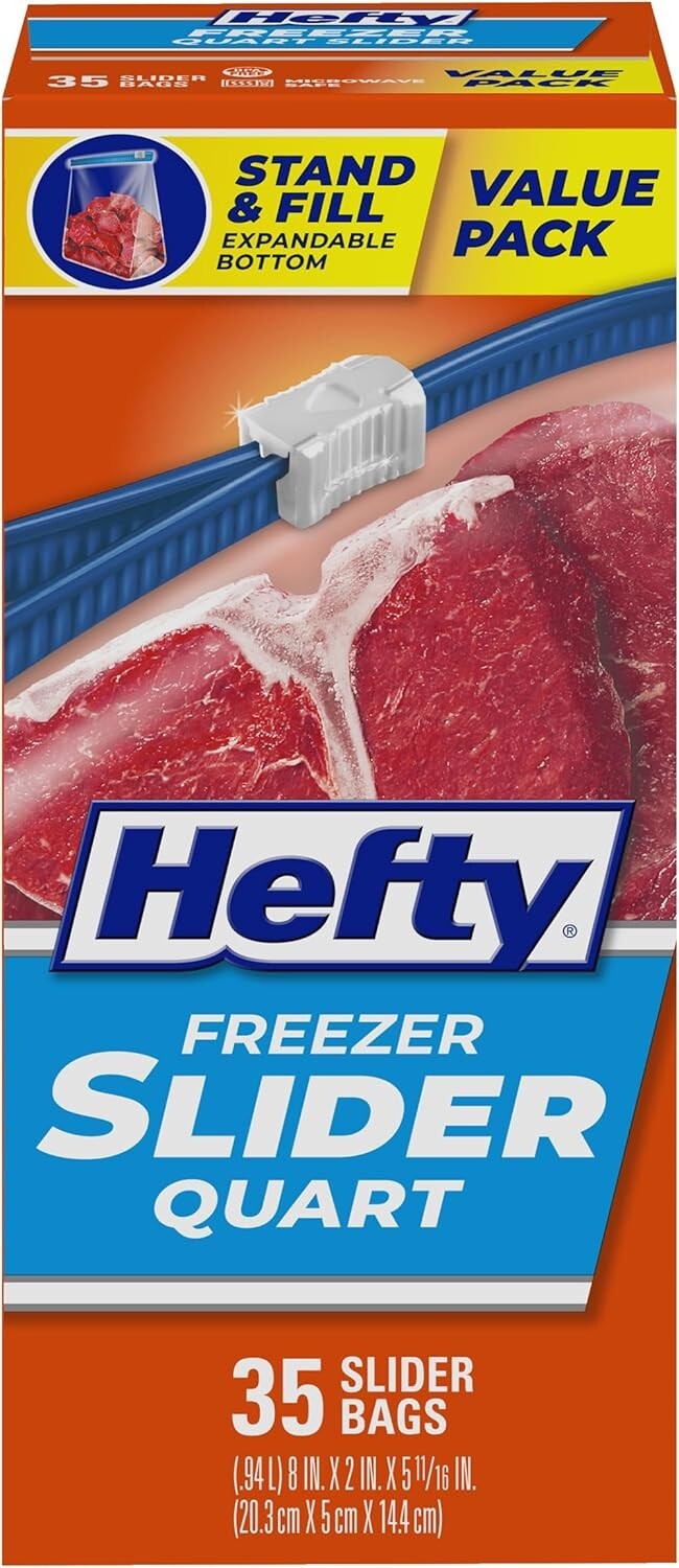 Clear Slider Freezer Bags, 35 Count Each - Durable, Food-Safe Storage Solution