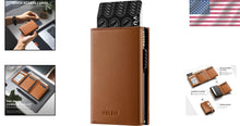 Load image into Gallery viewer, RFID-Blocking Leather Wallet with Pop-Up Card Holder &amp; ID Window for Men