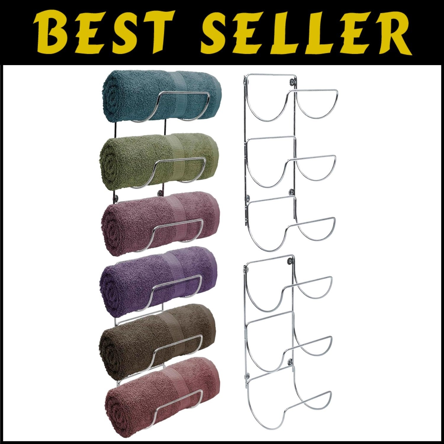 Durable Iron Wall Towel Rack - 12 Levels for Vertical Towel Organization