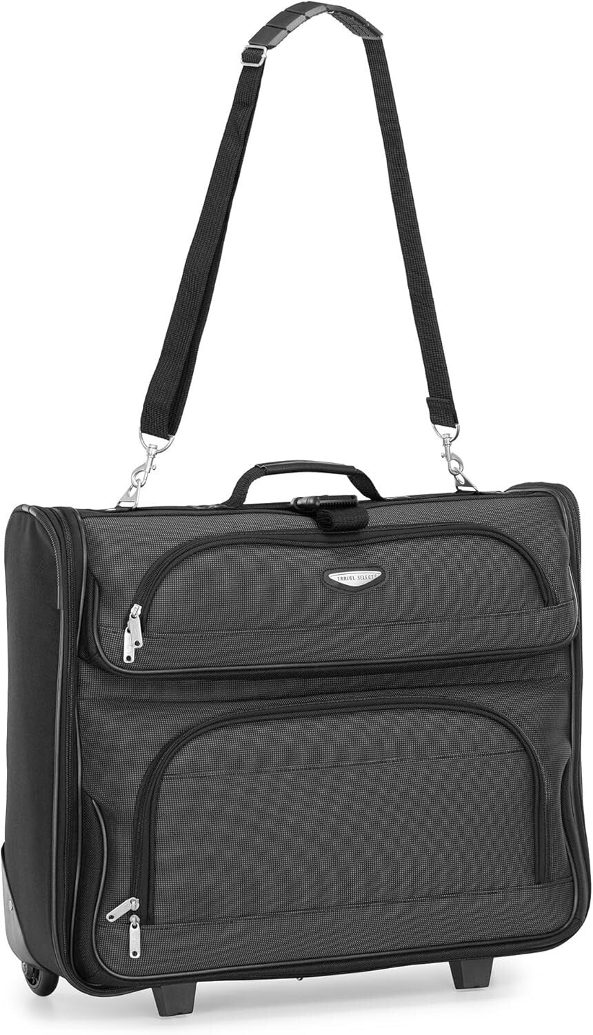 Amsterdam Gray Business Rolling Garment Bag - Expandable & Lightweight Design