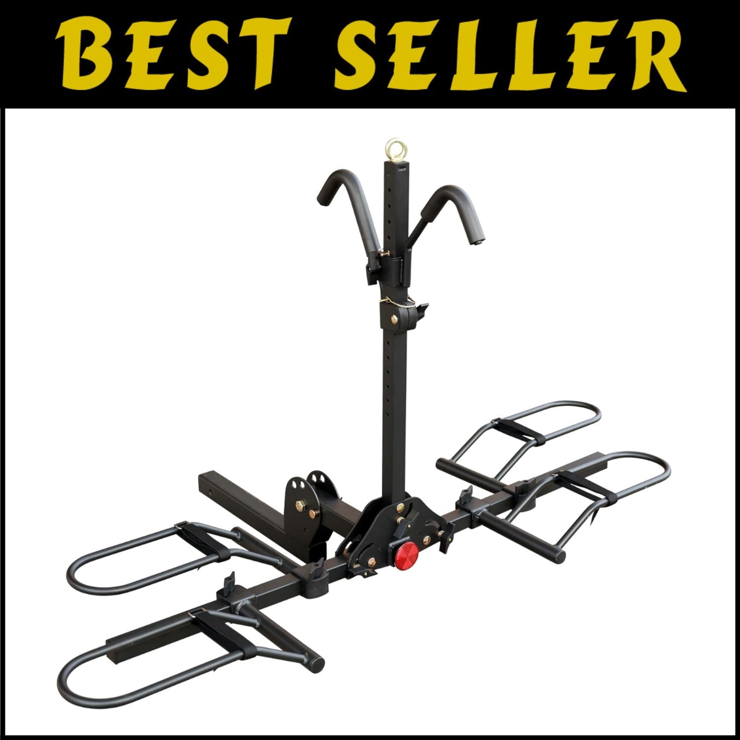 Sturdy Hitch-Mount Bike Rack for 2 Bikes - Foldable & Reflective Safety Design