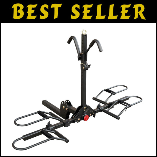Sturdy Hitch-Mount Bike Rack for 2 Bikes - Foldable & Reflective Safety Design