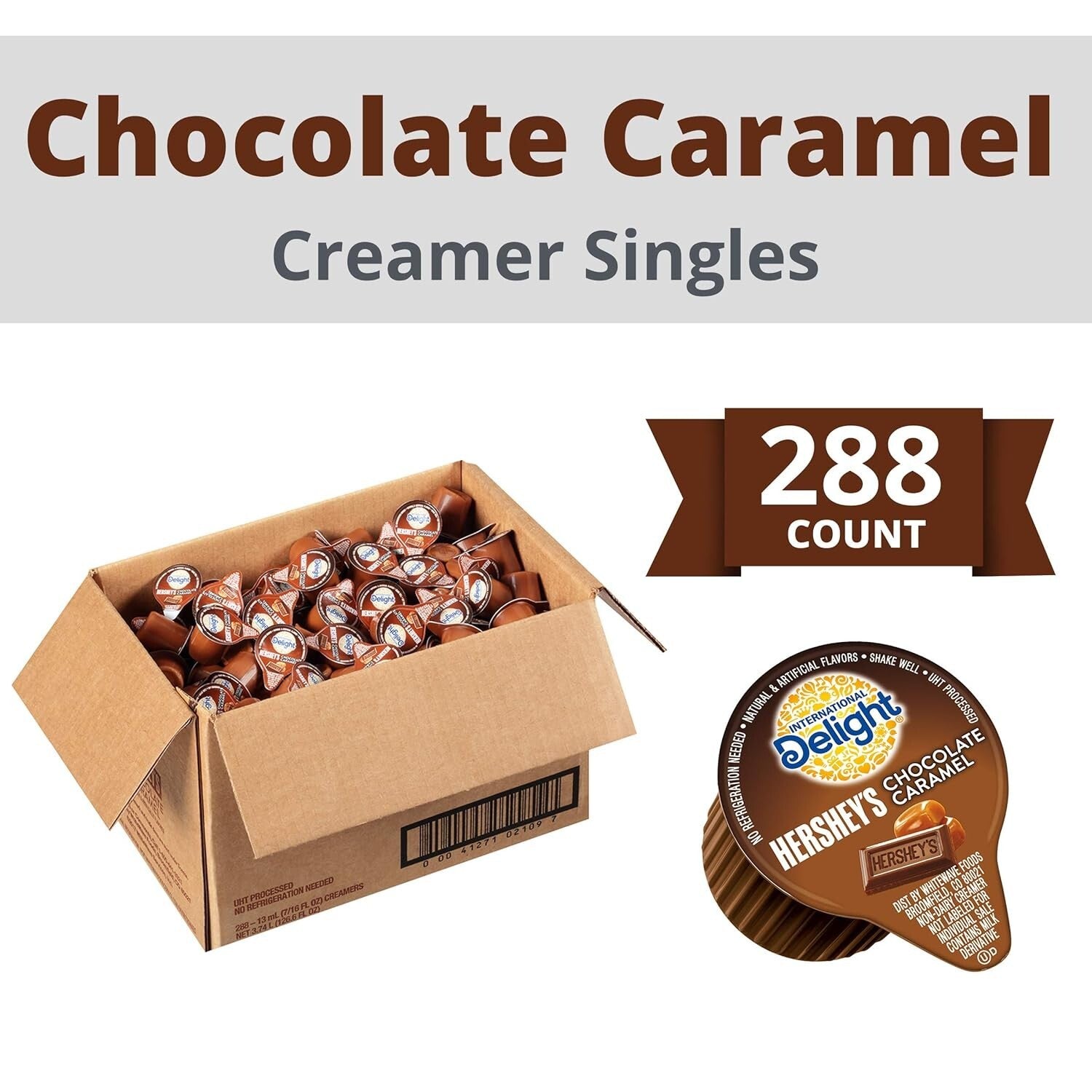 Chocolate Caramel Creamer Pods by HERSHEY'S - 288 Singles for Flavor on the Go