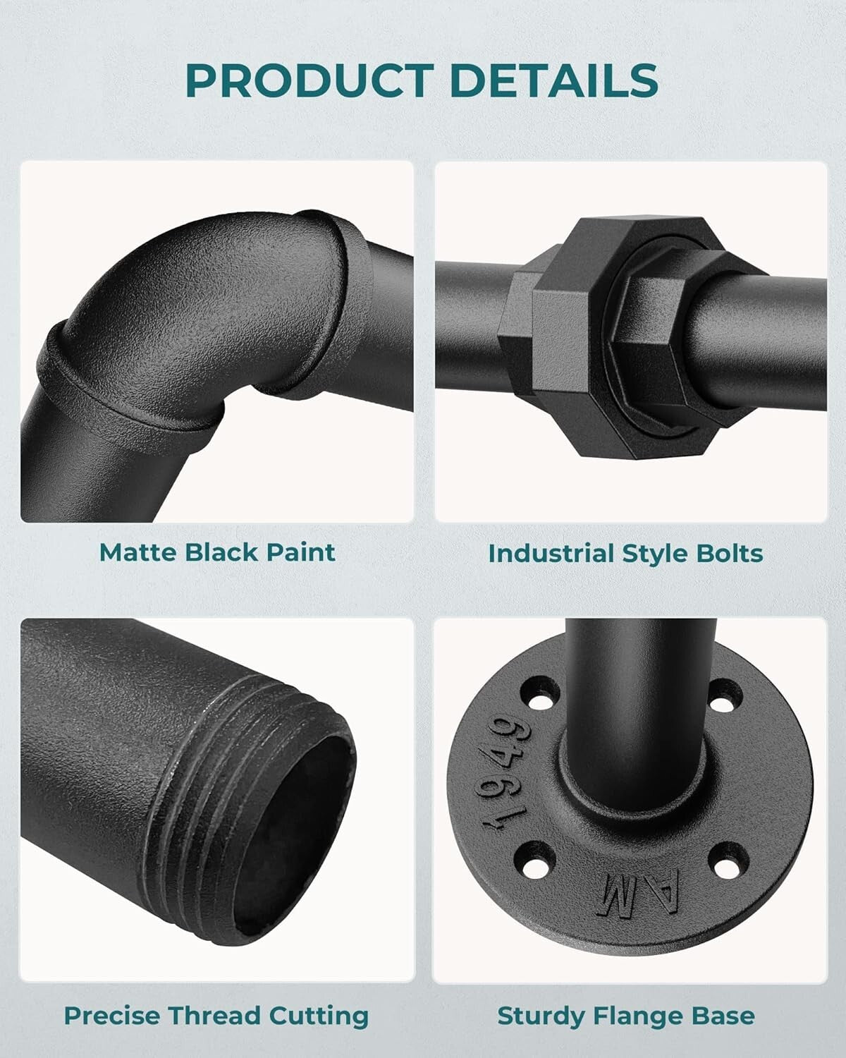 4-Shelf Industrial Pipe Clothes Rack - Effortless Garment Display and Storage