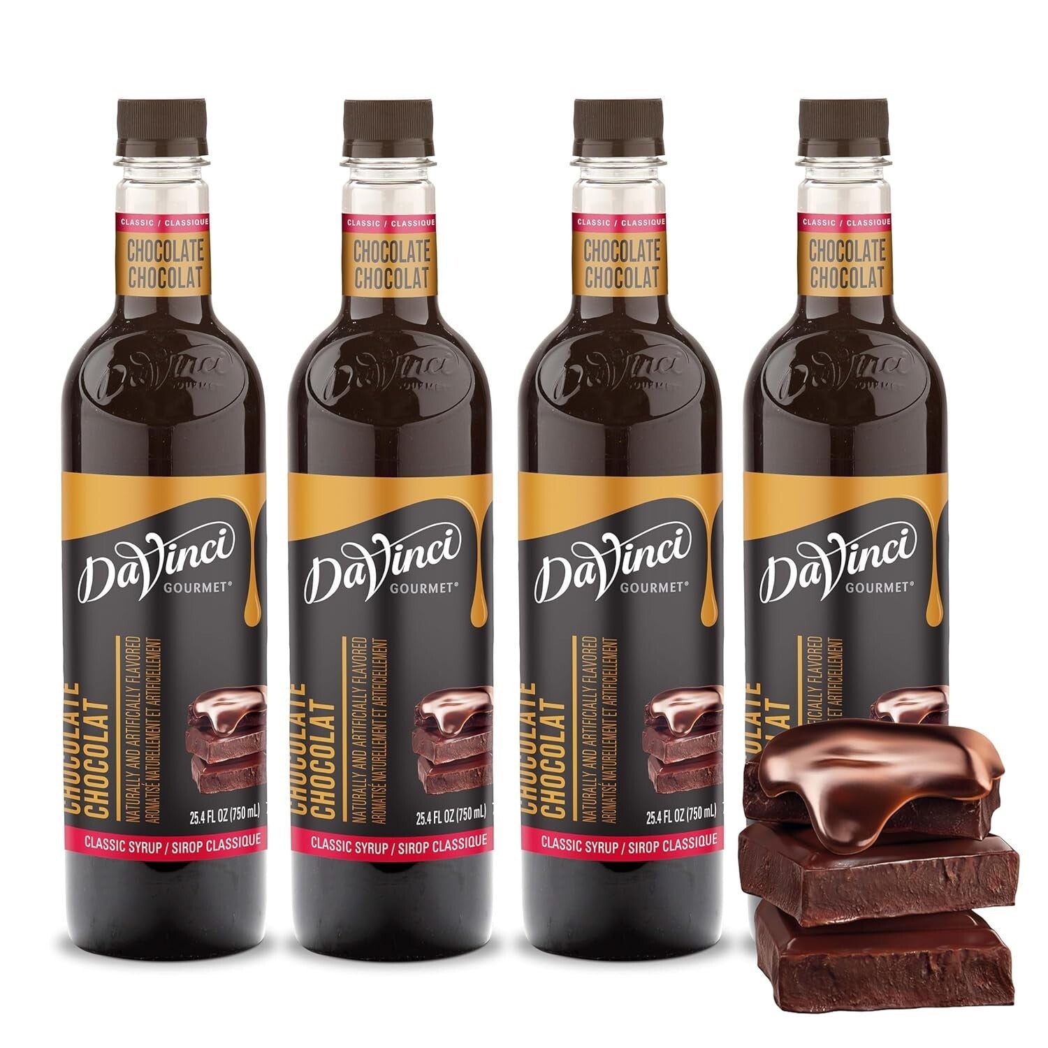 Classic Chocolate Syrup (4x25.4 Fl Oz) for Beverages & Dessert Pleasure