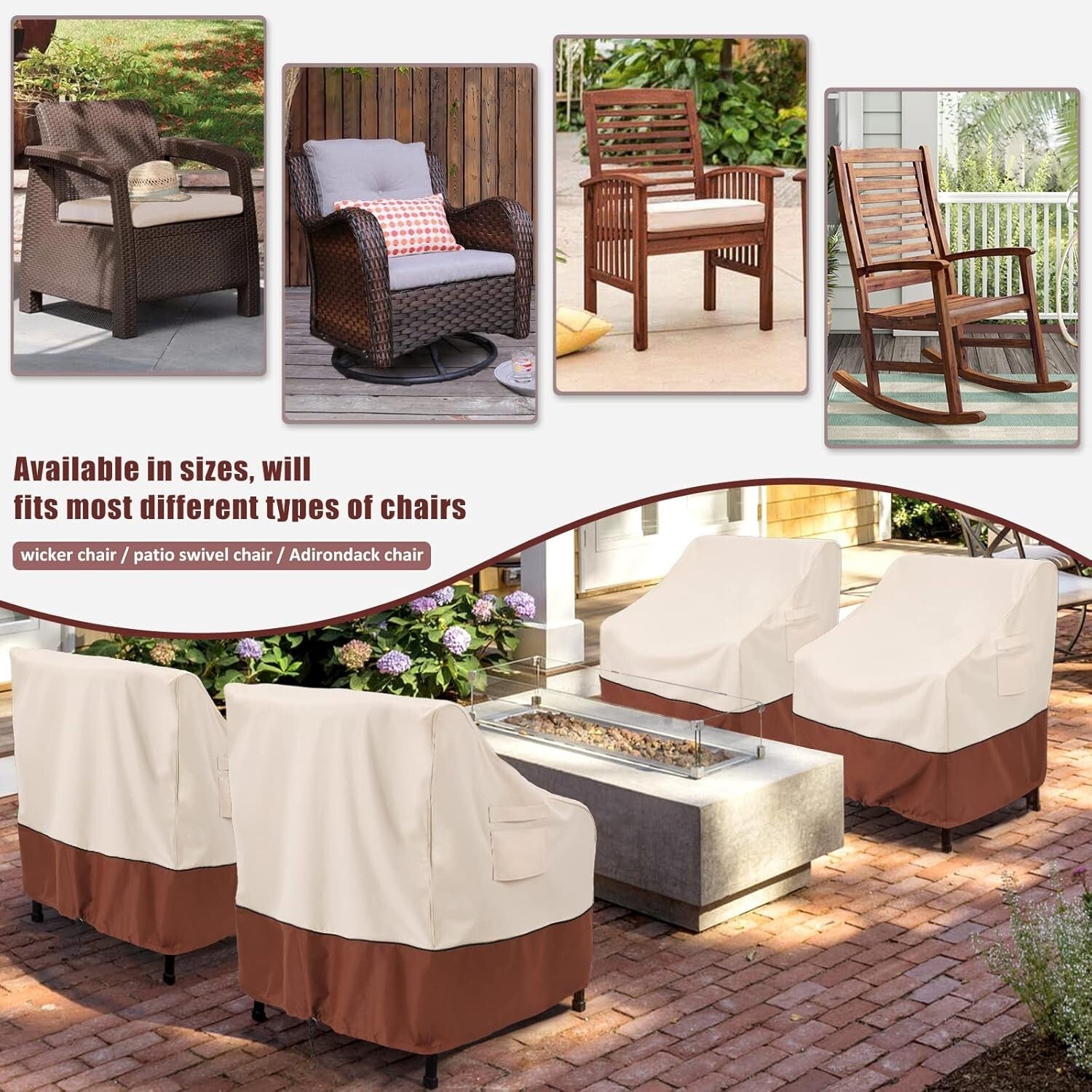 Durable 600D Oxford Chair Covers with UV Protection for Outdoor Furniture