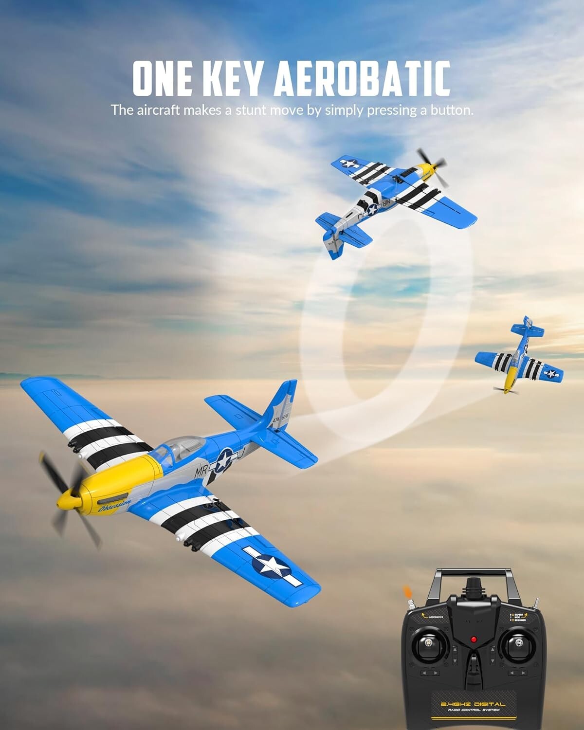 4 Channel Remote Control P51D Mustang Plane - Perfect for Beginners and Experts