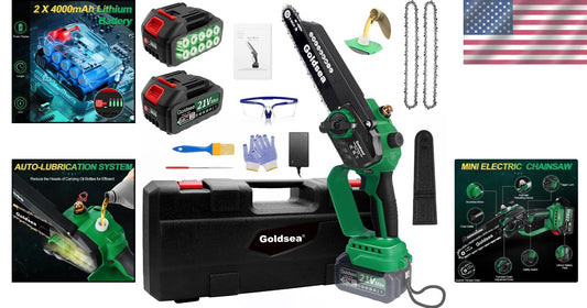 Efficient 8 Inch Cordless Chainsaw - Ideal Tool for Home Garden Maintenance