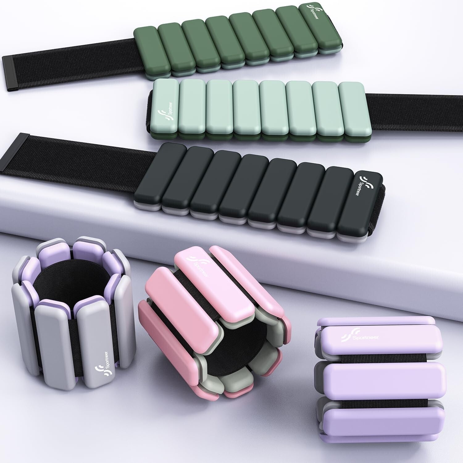 Durable Waterproof Wrist & Ankle Weights - Adjustable 2 lb/4 lb Set for Fitness