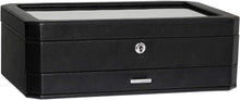 Load image into Gallery viewer, Modern 12-Slot Watch and Jewelry Organizer with Microsuede Liner, Black/Grey