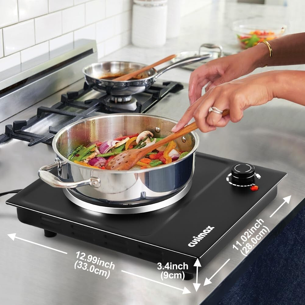Single Burner Hot Plate with Adjustable Temperature - Ideal for Small Kitchens