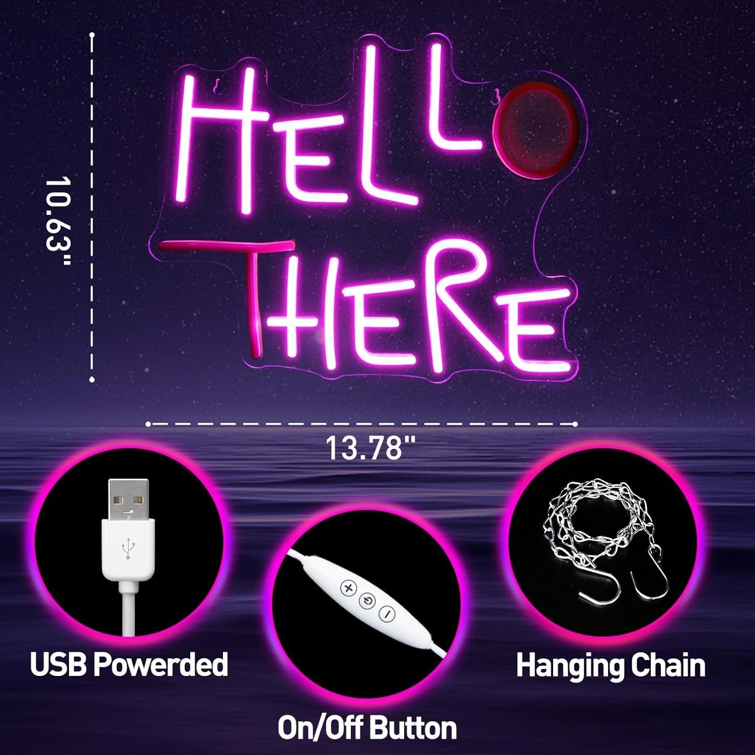 Durable Soft Neon Hello There Sign - Ideal Gift for Friends and Colleagues