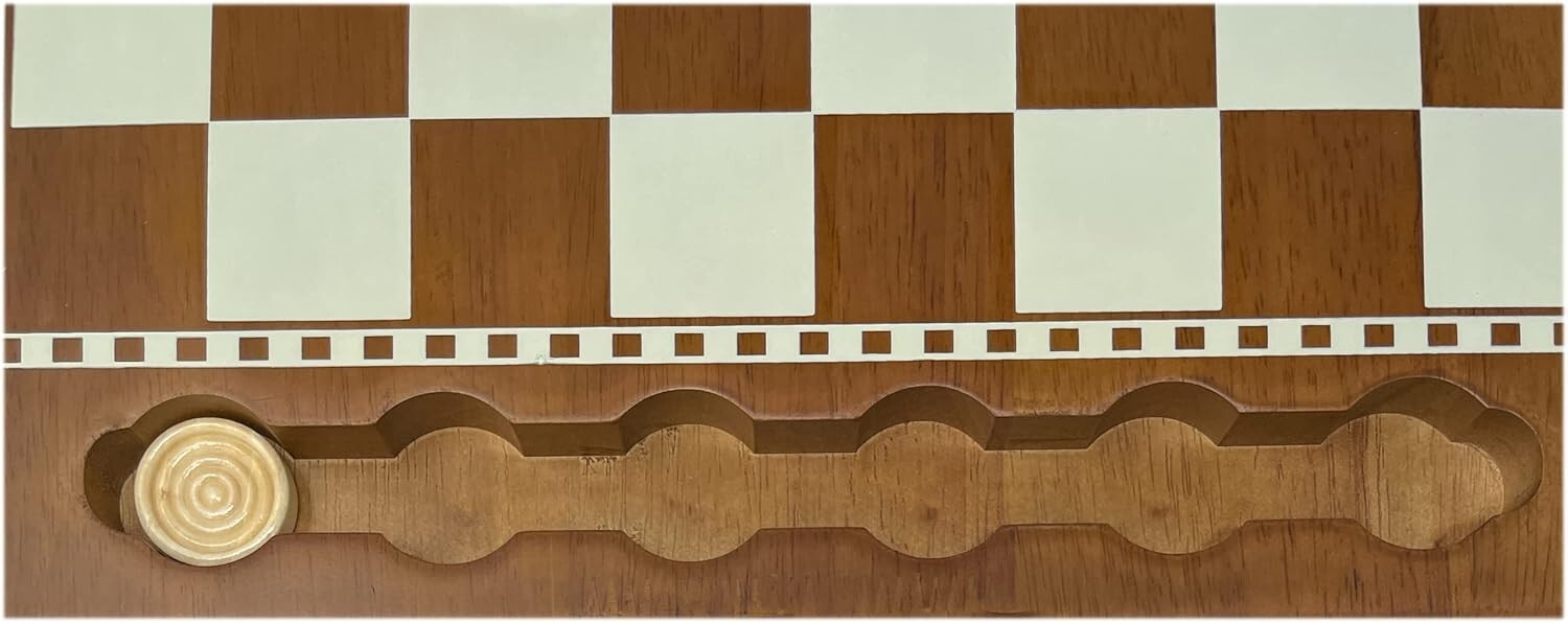 Classic Portable Checkers Set with 24 Wooden Pieces - Family-Friendly Gaming