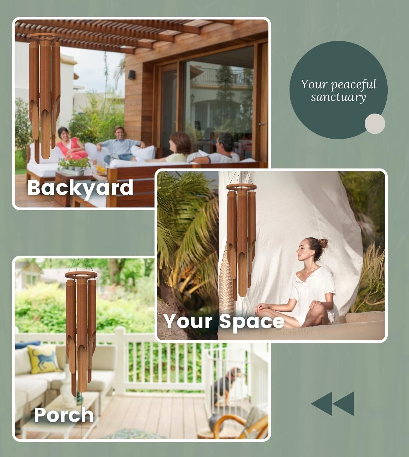 Classic Weather-Resistant Bamboo Wind Chimes for Outdoor Serenity - Gift-Ready