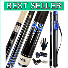 Load image into Gallery viewer, Professional 2-Piece Canadian Maple Pool Cue with 13mm Tip - Selectable Weight