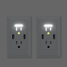 Load image into Gallery viewer, Receptacle with USB Charging and Night Sensor - Safe 15 Amp Electrical Solution