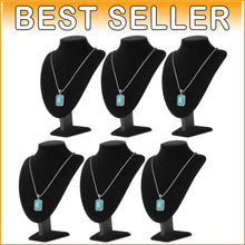 Load image into Gallery viewer, Black Velvet Necklace Holder - 11 Inch Display Stand for Weddings &amp; Birthdays