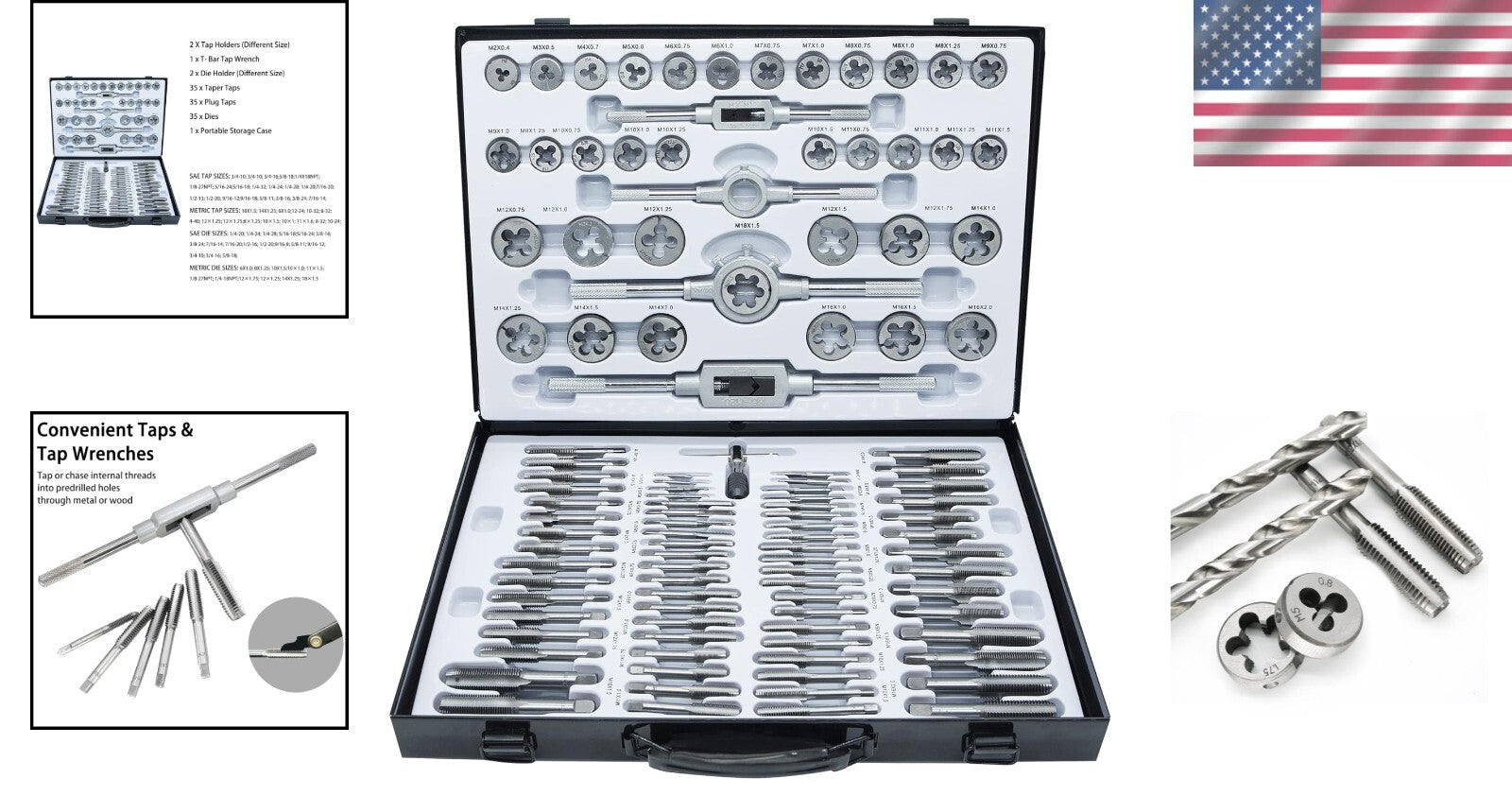 Complete 110-Piece Metric Threading Set - Ideal for DIY and Professional Use