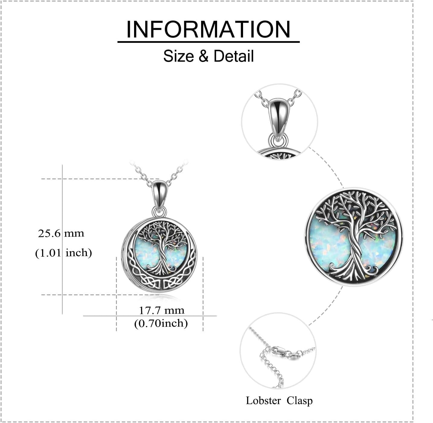 Personalized Tree of Life Memorial Urn Necklace - Sterling Silver with Engraving