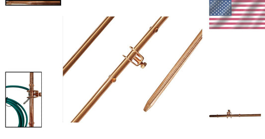 4 Premium Copper Bonded Ground Rods with Clamps - Essential for Grounding Needs