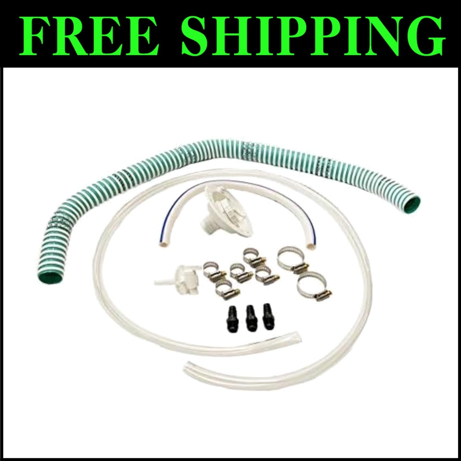 Complete Hose Connection Kit for Standard Fresh Water Tanks - 12V RV Essential