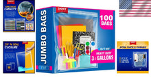 Load image into Gallery viewer, Jumbo 3.5 Gallon Clear Storage Bags - 100 Count for Travel &amp; Home Organization
