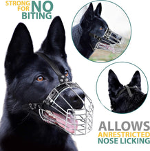 Load image into Gallery viewer, Comfortable Wire Basket Muzzle for Large Dogs - Ideal for Grooming &amp; Outdoor Use