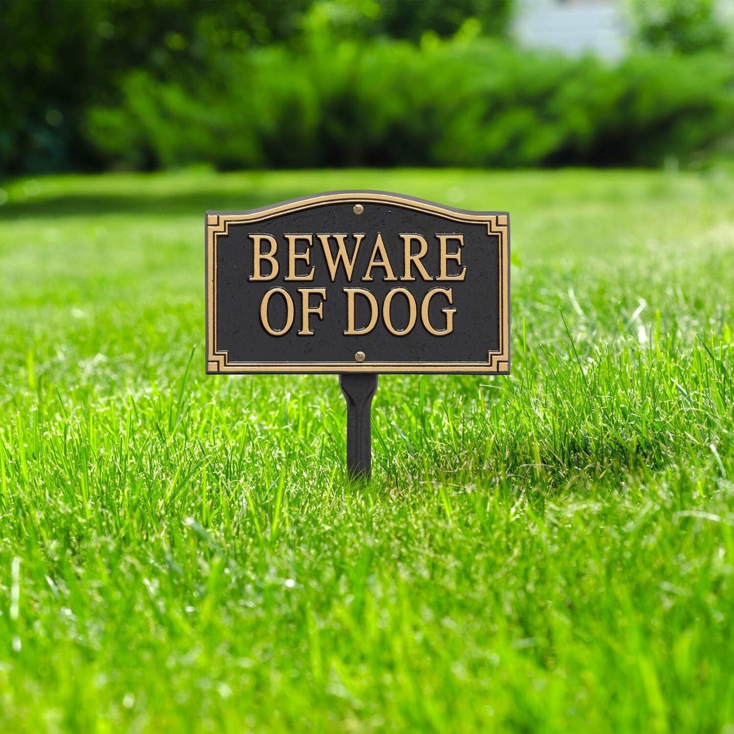 Durable 'Beware of Dog' Warning Marker - Cast Aluminum with Alumi-shield Coating