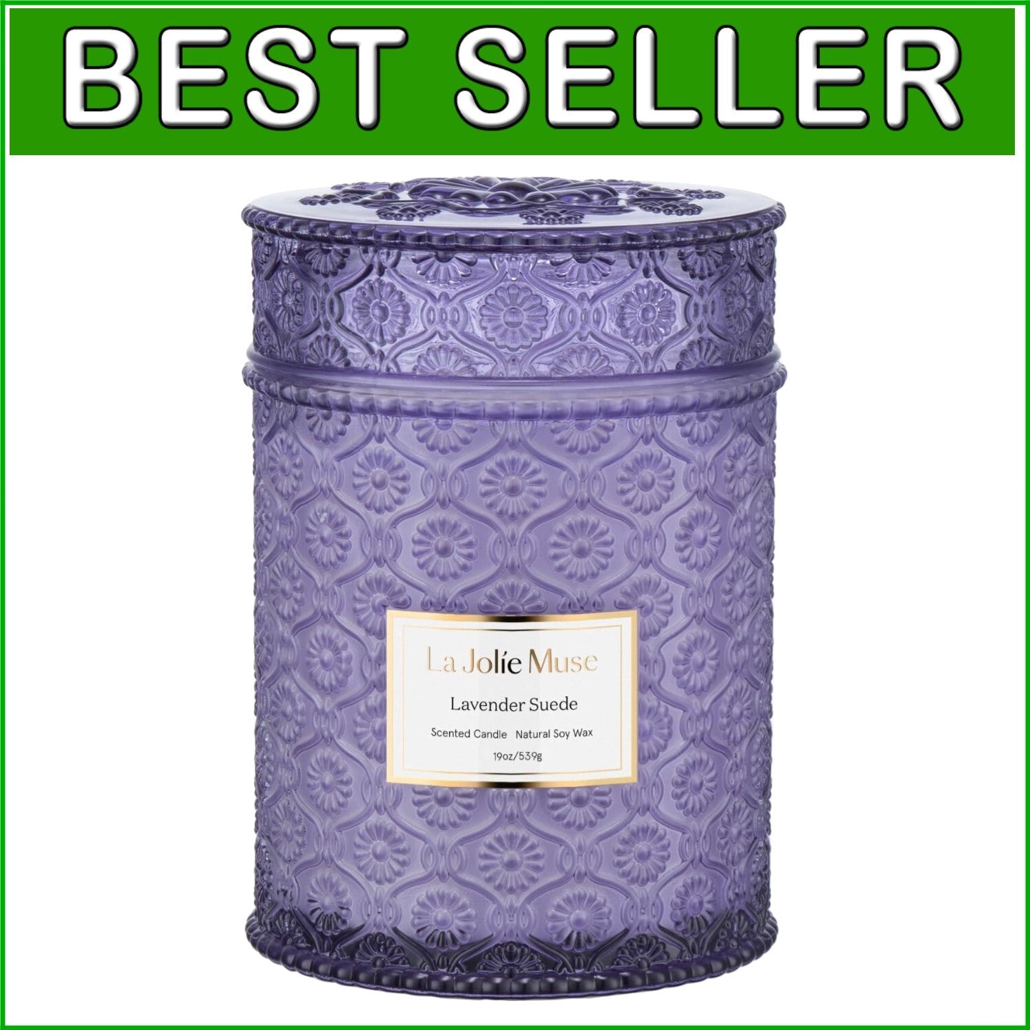 Eco-Friendly Lavender Suede Candle - Long Burning Luxury for Home Aromatherapy