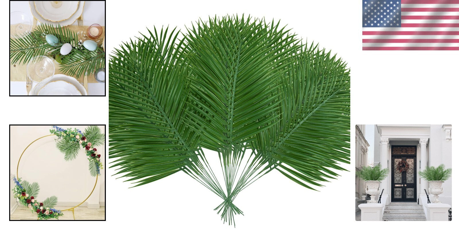 Decorative 40 Pcs Palm Leaves - Durable Fake Fronds for Lush Arrangements