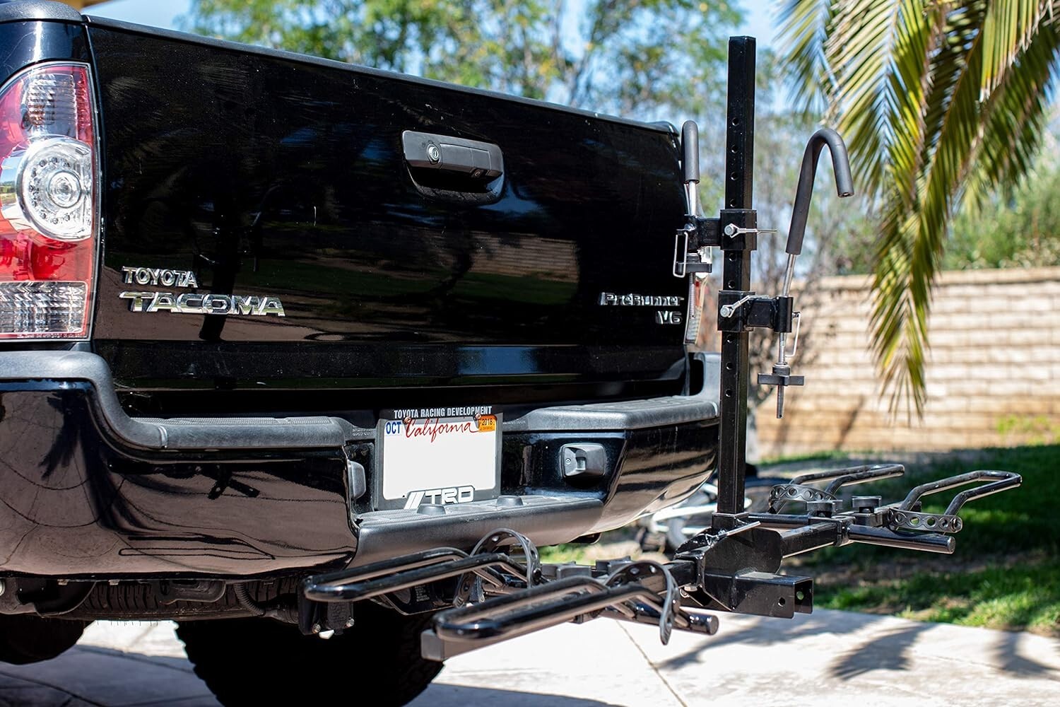 Compact 2-Bike Hitch Mount Platform with Secure Clamp for Easy Transportation