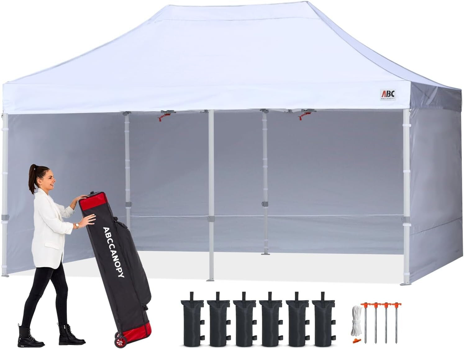 10x20 Easy Pop Up Canopy Tent with Sidewalls - Perfect for Events