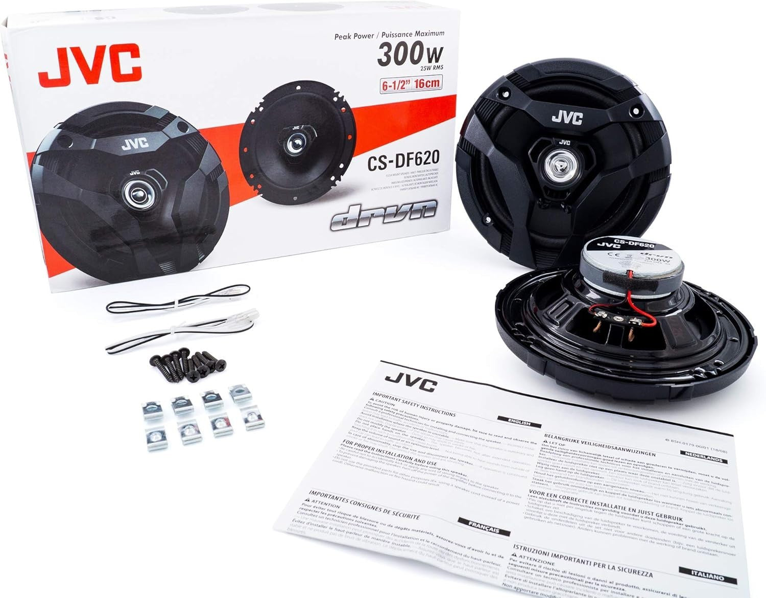 Entry Class 300W Coaxial Car Speakers - 6.5" Size with Complete Installation Kit