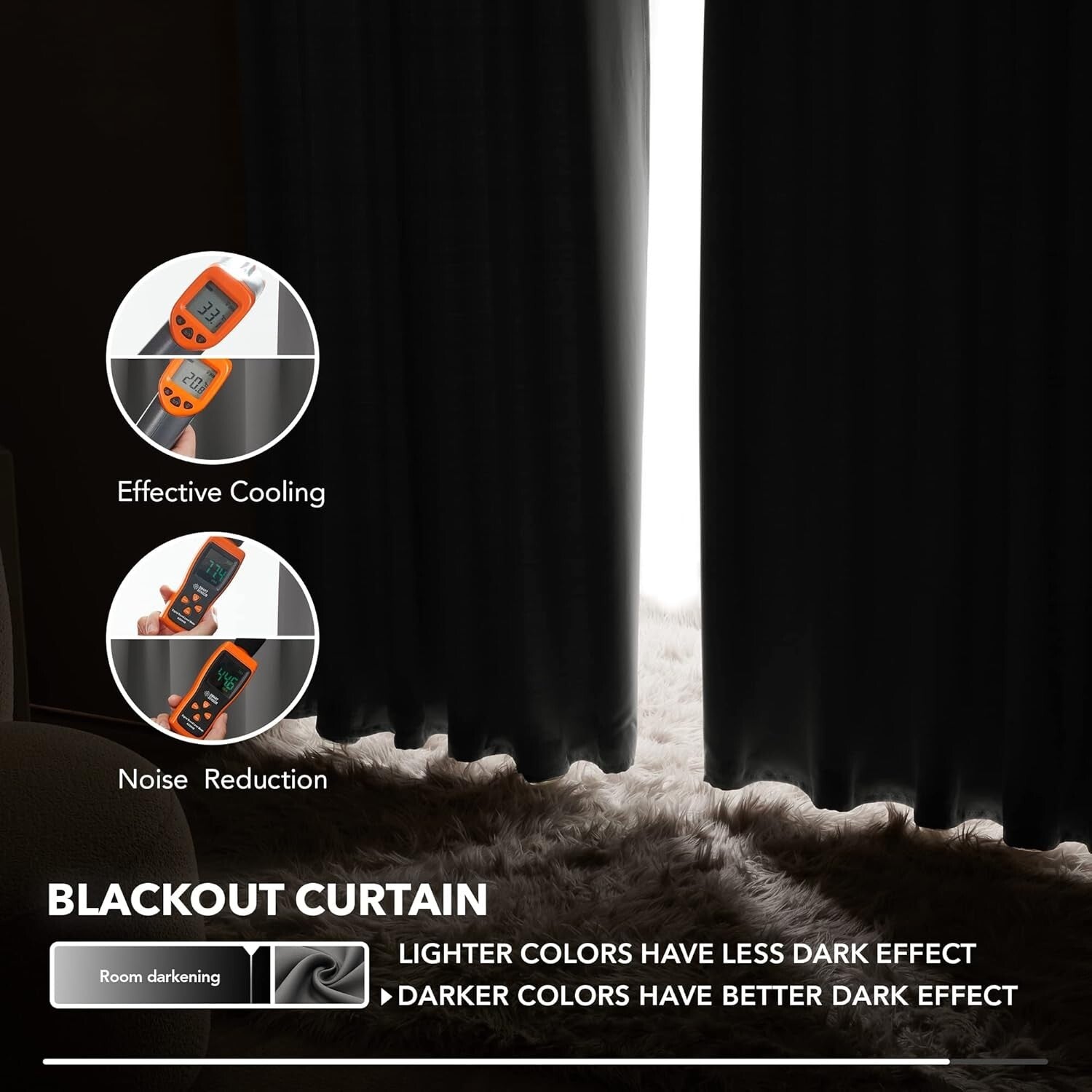 Versatile Blackout Drapes - Light Grey 52x95 Curtains with Dual Hanging Options