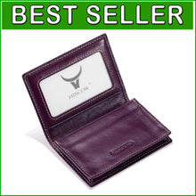 Load image into Gallery viewer, Premium Antiqued Purple Leather Card Case - Compact &amp; Stylish for Networking