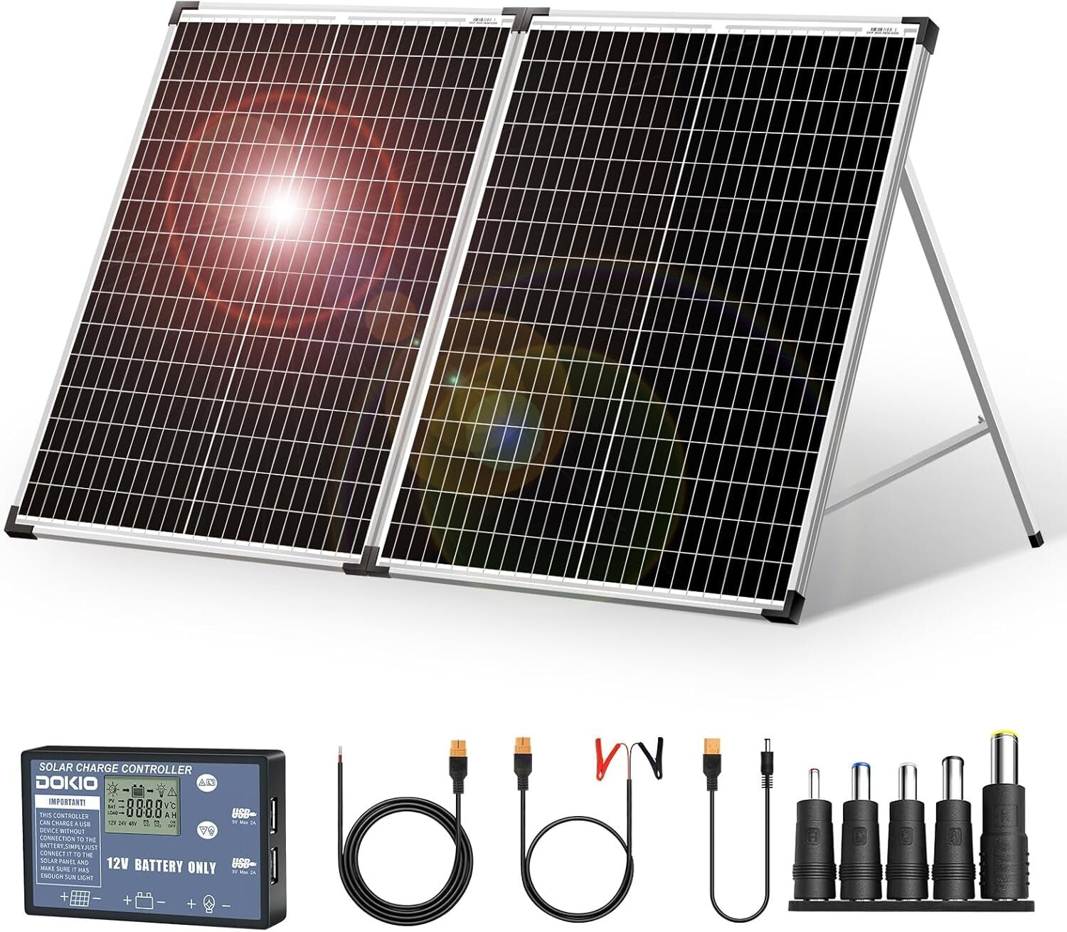 Efficient 18V Foldable Solar Panel with Controller - Perfect for Outdoor Use