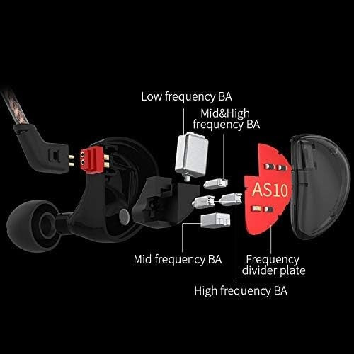 Black KZ IEM Earphone with Detachable Cable - Superior Sound Isolation for Music