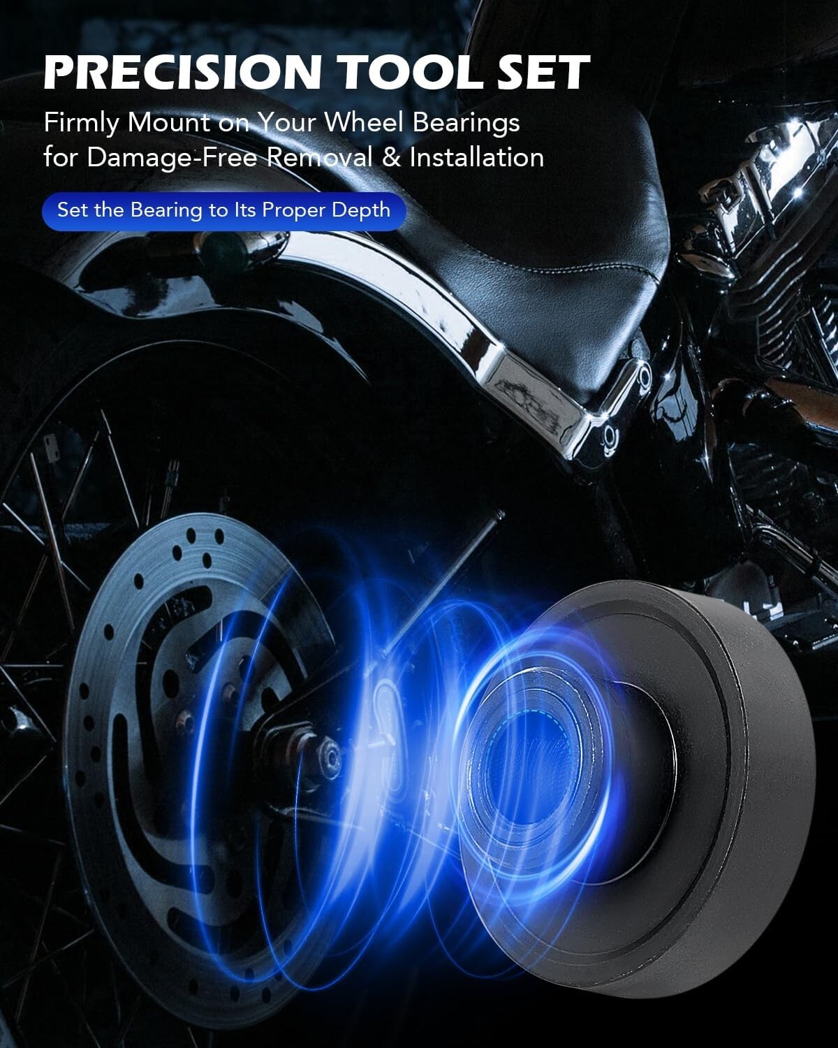 18pc Harley Wheel Bearing Tool Set - Premium Puller & Installer for Motorcycles