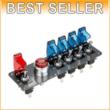 Load image into Gallery viewer, LED Toggle Switch Panel for Racing Cars - 12V Ignition Switch with Safety Covers