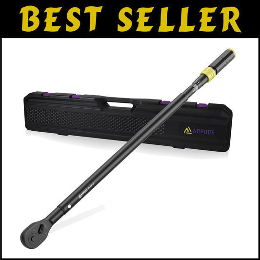 Durable Chrome Vanadium Steel Torque Wrench, 100-650 Ft-Lb, Dual-Direction Use