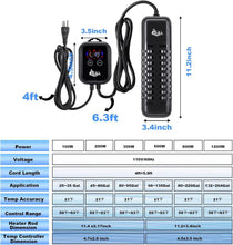 Load image into Gallery viewer, Durable 500W Aquarium Heater with Adjustable Hooks - Ideal for 66-135 Gallons