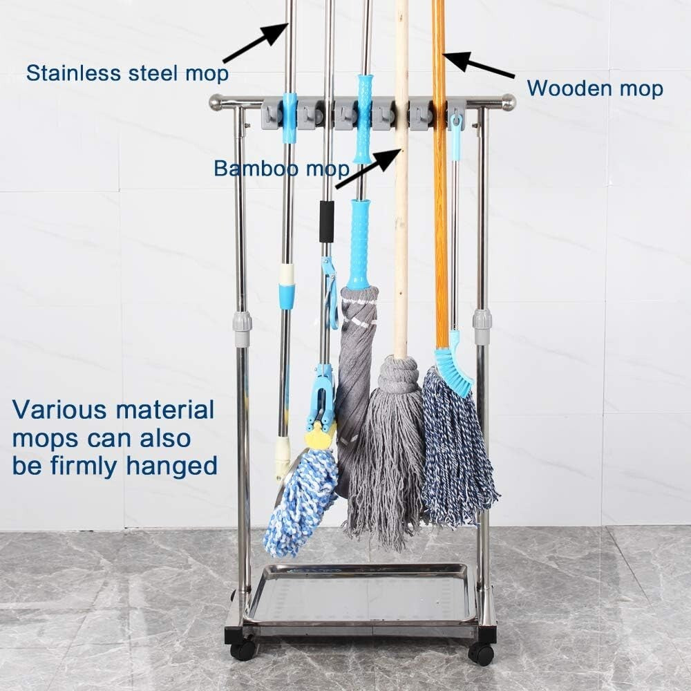 Lightweight Stainless Cleaning Tool Organizer with 5 Slots – Easy Assembly