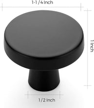 Load image into Gallery viewer, Stylish Round Matte Black Kitchen and Bath Cabinet Knobs - 1-1/4 Inch Pack of 40