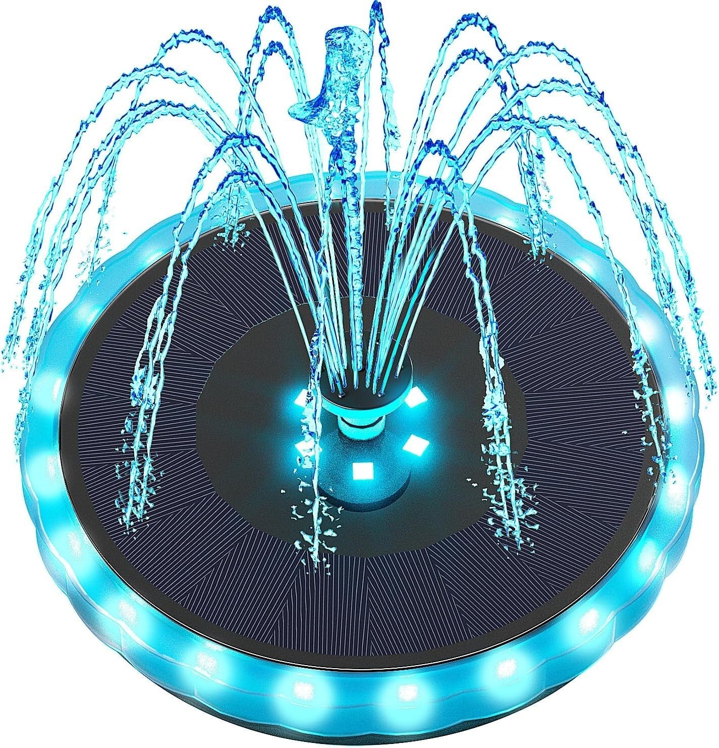 Elegant Solar-Powered Bird Bath Fountain with Matte Panel & Vibrant Light Show