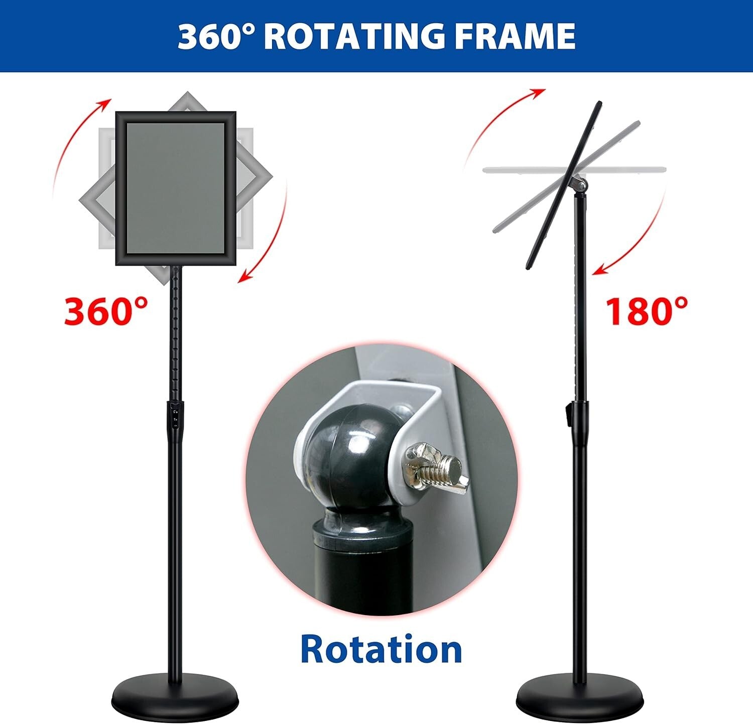 6-Pack Adjustable Sign Holder with Heavy Base - Perfect for Indoor & Outdoor