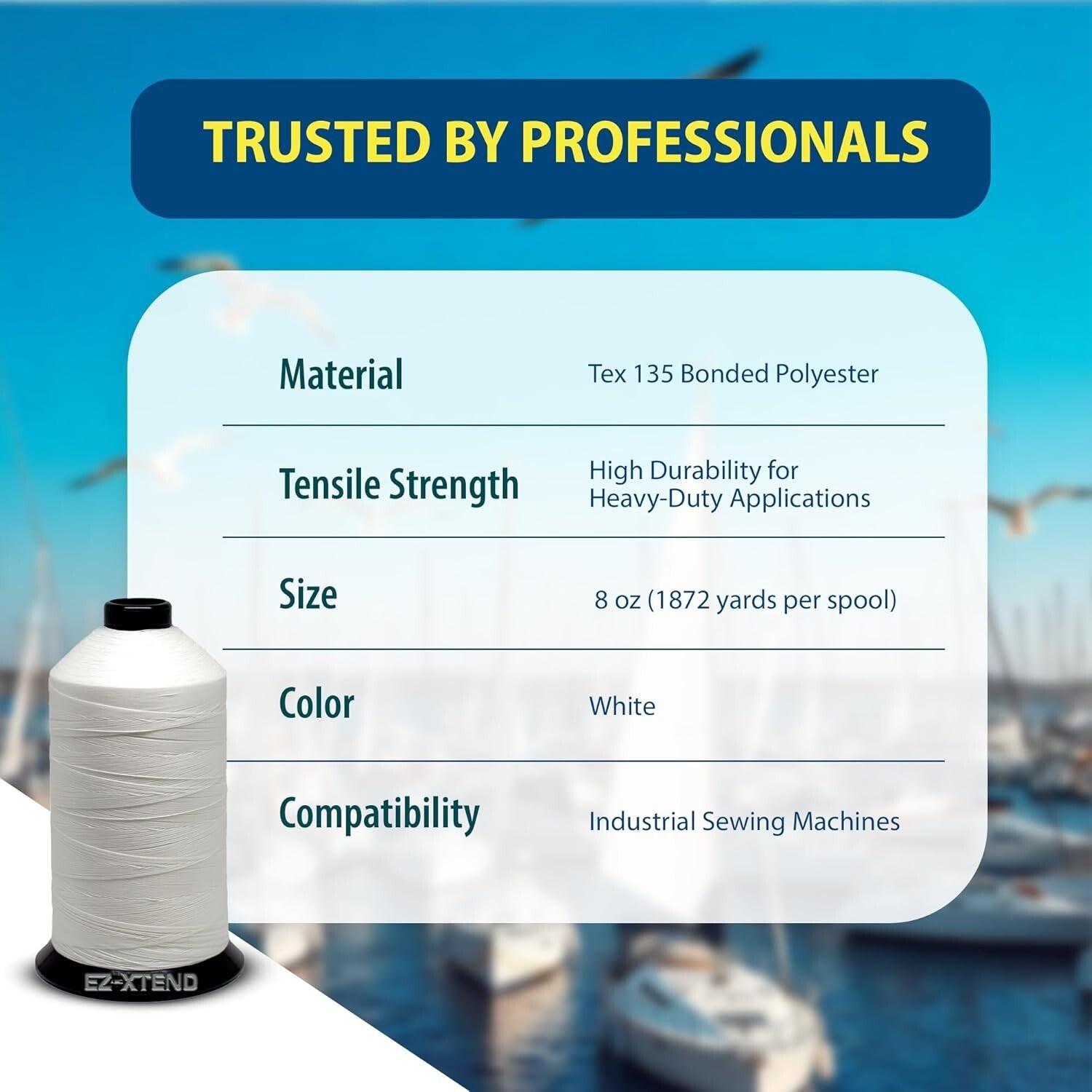 8oz Bonded Polyester Thread: Strong & Smooth for Industrial Sewing Applications