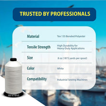 Load image into Gallery viewer, 8oz Bonded Polyester Thread: Strong &amp; Smooth for Industrial Sewing Applications