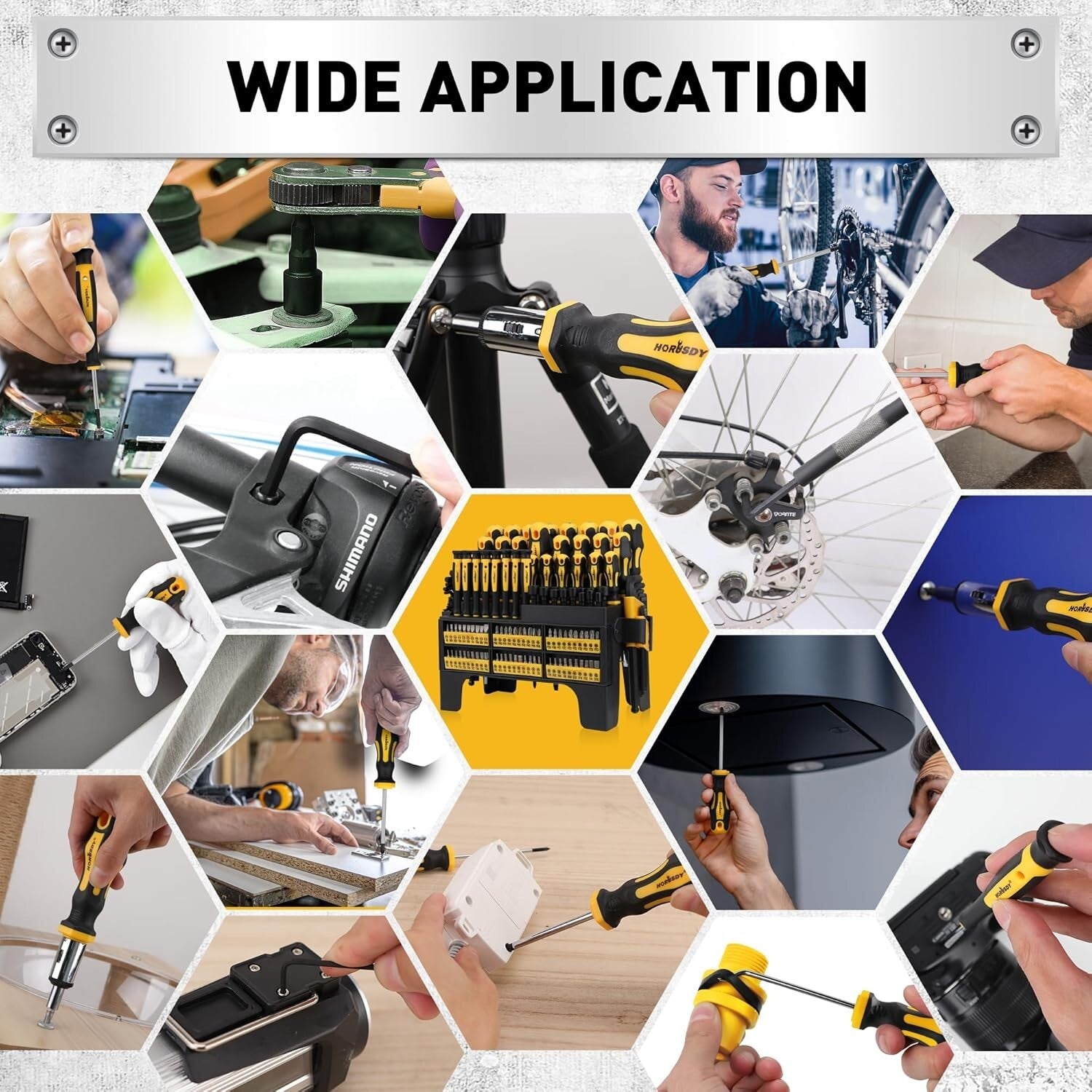 Versatile 140-Piece Tool Set with Magnetic Enhanced Screwdrivers & Racking Shelf