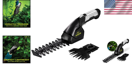 2.5 lbs Cordless 7.2V Grass Shears & Hedge Trimmer - Perfect for Small Gardens